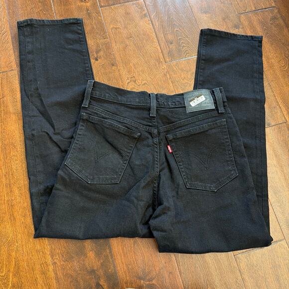 Levi's Wedgie Straight Jeans Black Denim Size 28 Minimalist High Rise Womens - Picture 8 of 9